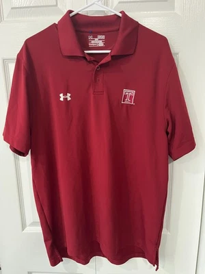 Temple Owls  Mens Medium Under Armour Heat Gear Loose Polo/Golf  Shirt - Image 1 of 4