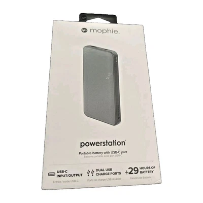 Batería Portátil Mophie Powerstation 8000mAh con Puerto USB-C y USB-A - Gris Foto 1 de 2