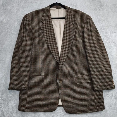 Austin Reed Vintage British Tweed Blazer Men 44R Wool Houndstooth 2 Btn Ventless - Image 1 of 4