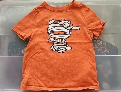 Camisa Hello Kitty Halloween Mummy Kitty Manga Corta Naranja Pequeña 3T Foto 1 de 3