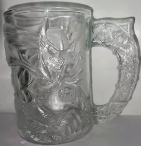 Vintage BATMAN FOREVER McDonalds 1995 BATMAN Embossed Glass Mug Cup - Picture 1 of 9