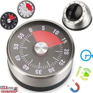 Long Ring Bell Alarm Loud 60-Minute Kitchen Cooking Wind Up Timer Mechanical USA - Picture 1 of 24