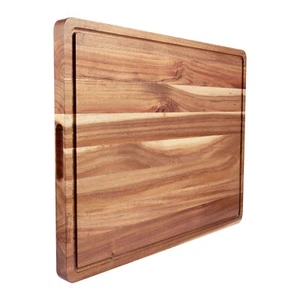Tabla de cortar madera de cocina tabla de cortar grande de madera de acacia para carne y verduras - Imagen 1 de 9