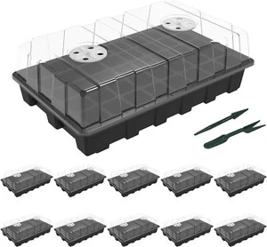 10-Set Garden Propagator Set, Seed Tray Kits with 400-Cell, Seed Starter Tray wi - Picture 1 of 7