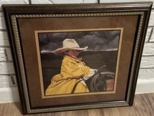 Craig Tennant Vintage Western Art Cowboy "Looks Like Rain" Print Home Interiors - Picture 1 of 12