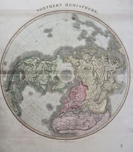 Northern Hemisphere Arctic Circle North Pole Greenland Canada Russia 1814 map - Picture 1 of 4