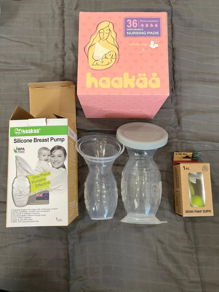 2 Haakaa Silicone Milk Collectors + Accessories  - Image 1 of 1