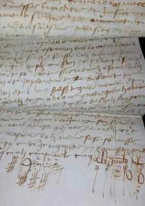 16th century original antique document 1555 nice signatures handwritten vellum - Picture 1 of 13