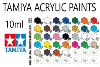 Tamiya Acrylic Paint (MINI'S) 10ml Bottles X-1 to X-35 Colors/Gloss