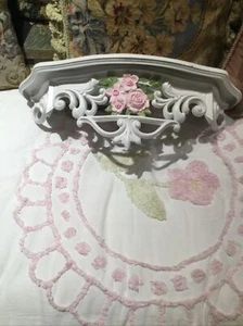 SHELF White Painted Roses pink chic shabby vintage cottage Part B - Picture 1 of 9