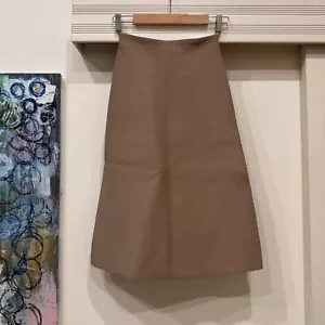Scanlan Theodore Size Small Crepe Knit Skirt A Line Camel Business - Picture 1 of 9