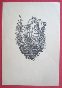 Orig. Holzschnitt Kinder Children Mädchen Bub Blume Liebe Switbert Lobisser 1938 - Foto 1 di 10