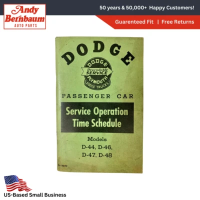 1954 Dodge Fabbrica Passeggero Auto Parti Servizio Operation Volta Schedule - Immagine 1 di 4