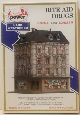 MODEL POWER NO. 1543 N-SCALE RITE AID DRUGS - NEW IN BOX ***HAND WEATHERED*** - Image 1 of 4