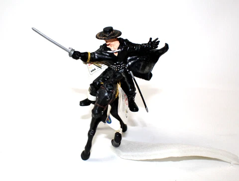 2000 Papo The Mask of Zorro 3.5" Zorro & Tornado Action Figure RARE w/Tags Cover