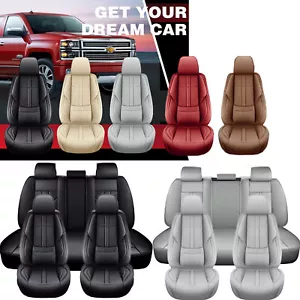 For Mercedes-Benz Car Seat Covers NAPA Leather 5-Seat Front Rear Protectors Pad - Picture 1 of 31