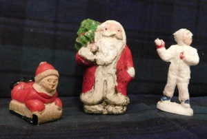 Lovely antique/vintage chalk-ware Christmas cake toppers - Picture 1 of 2
