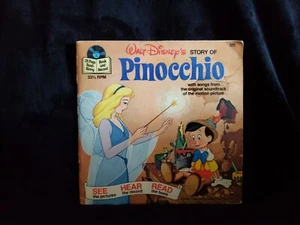 WALT DISNEY Story of Pinocchio Story Book & 7" RECORD  - Picture 1 of 3