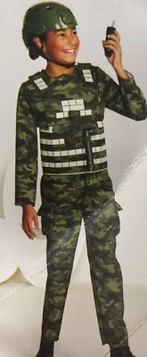 Disfraz de Soldado Niños Mono Chaleco Casco Camuflaje Hyde Halloween Vestir Pequeño 6-7 Foto 1 de 4
