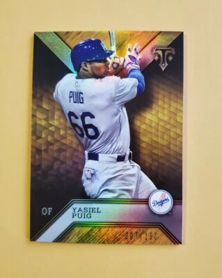 2016 Topps Triple Threads Amber /150 Yasiel Puig #20 SP - Image 1 of 4
