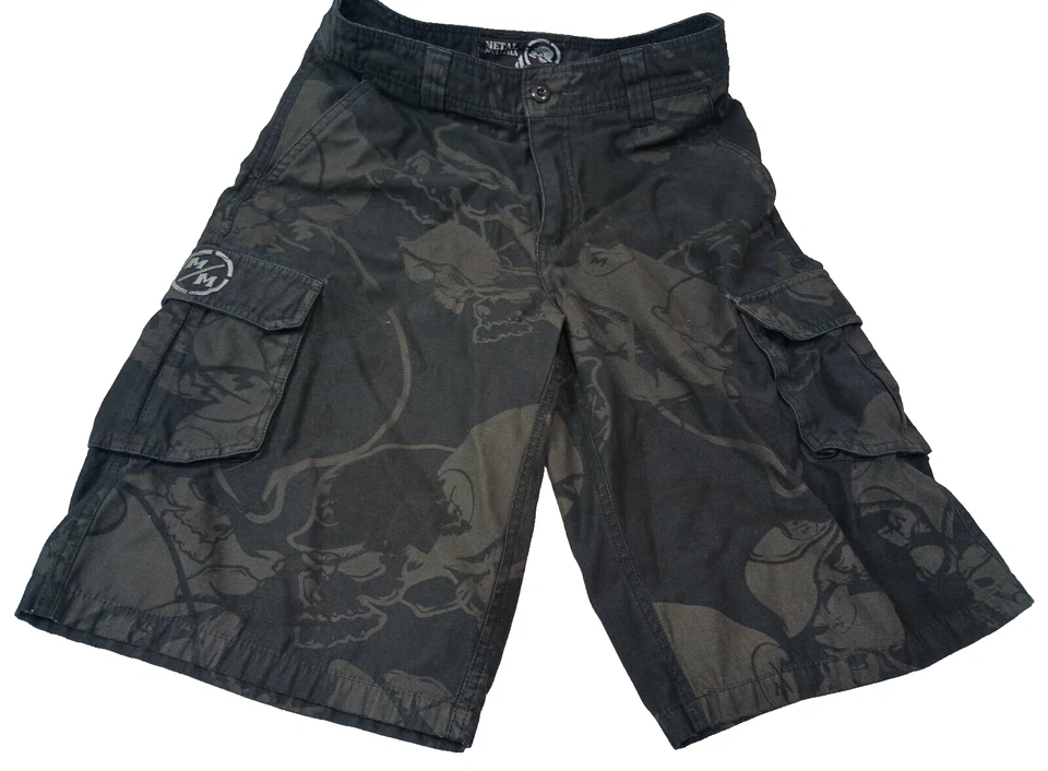 Pantalones Cortos Chinos Metal Mulisha Para Hombres Talla 29 Negros Moto de Suciedad Patinador Logo Envejecido Y2K Foto 1 de 4