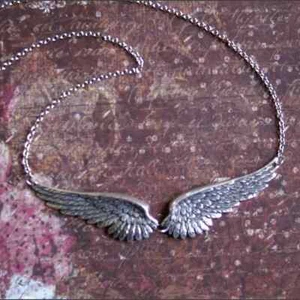 Vintage Angel Wings Feather Choker Big Pendant Aesthetic Link Chains Necklace - Picture 1 of 24