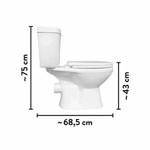 Stand-WC Kombination mit waagerechtem Abgang + WC-Sitz & Spülkasten von baliv - Bild 1 von 4