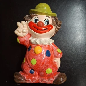 Vintage NAPCOWARE Chalkware Clown Bank  Original Tag M-9033 Not Used for Coins - Picture 1 of 9