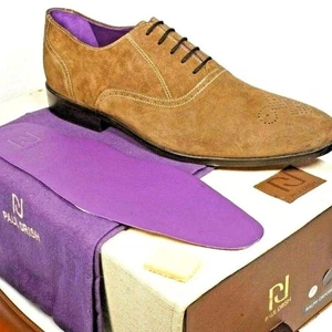 NEU Paul Drish braune elegante Wildlederschuhe Herren 11 Leder Medaillon-Zehe Oxford-Schuhe 44 - Bild 1 von 11