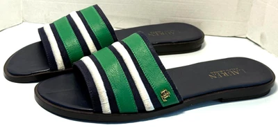 Sandalias para mujer LAUREN RALPH LAUREN de cuero con logotipo de lona Natania - talla 10B Foto 1 de 4