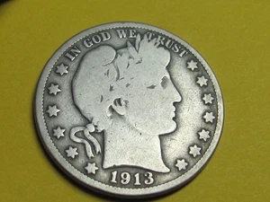 1913 BARBER HALF DOLLAR NICE GRADE - Picture 1 of 2