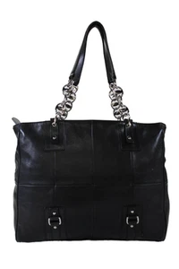 Salvatore Ferragamo Womens Leather Chain Strap Shoulder Bag Handbag Black - Picture 1 of 19
