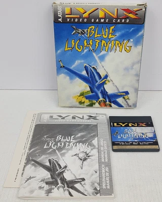 Blue Lightning - Atari Lynx Video Game Cartridge Complete w/ Instructions & Box - Image 1 of 4