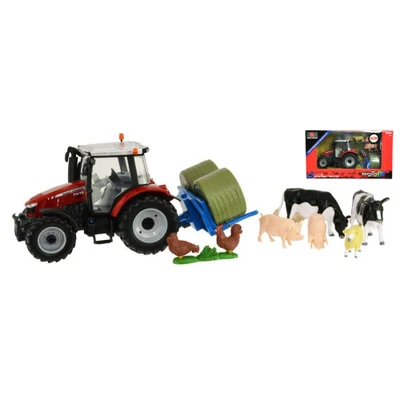 TRATTORE MASSEY FERGUSON 5612 TRACTOR PLAYSET 1:32 Britains Mezzi Agricoli e Acc - Photo 1/3