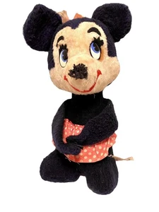 VTG 1940 Walt Disney Distributing 15 Inch Minnie Mouse Plush Foam Cotton USA - Picture 1 of 8
