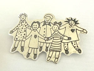 Sterling Silver 925 Mexico EFS Save the Children Brooch 10.6g - Picture 1 of 6