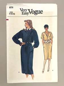 1980's VOGUE Misses' Dress Pattern 8731 Size 8-12 UNCUT - Picture 1 of 2