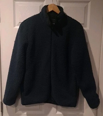 Theory Classon Fleece Full Zip Jacket Size S Navy - Image 1 of 4