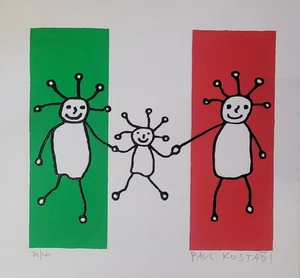 Paul Kostabi Serigrafia Sprkl Italy - Imagen 1 de 3