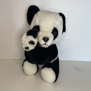 Vintage Panda mit Baby in Armen Stofftiere Plüsch bezaubernd! - Bild 1 von 10