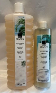 Avon Maldives Sands Bubble Bath 1000ml & Shower Cream 500ml sea salt/ frangipani - Picture 1 of 6