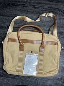 NEW Brooks Brothers Wells Laptop Work Travel Briefcase Ledger Khaki - Picture 1 of 11