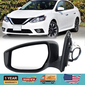 White Left Side Power Mirror For Nissan Sentra Sedan 2013-2018 2019 Manual Fold - Bild 1 von 16