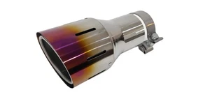 Universal Clamp on 102mm Titanium Exhaust Tip Top Speed Pro-1 Style 76mm PURPLE - Picture 1 of 4
