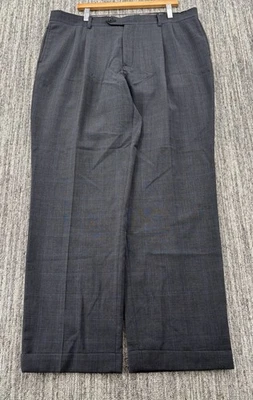 "Pantalones de vestir de lana gris oscuro plisados holgados de colección para hombre 38x32 9,5"" pierna" Foto 1 de 4