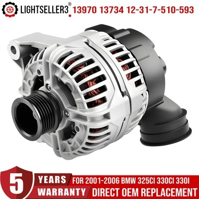 Alternator 13882 for 2001-2006 BMW E46 325i 325Ci 325xi 330Ci 330Ci 330xi 2.5L Foto 1 de 4