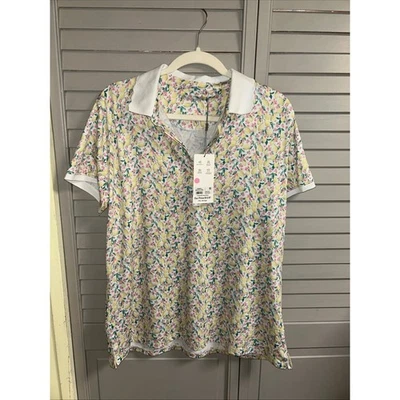 Polo de golf Walter Hagen estampado floral manga corta para mujer talla XL Foto 1 de 4