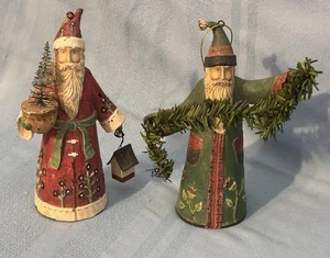 Seasons Of Cannon Falls Santa Shelf Sittter Ornament Folk Art Christmas 6” Lot 2 - Picture 1 of 10
