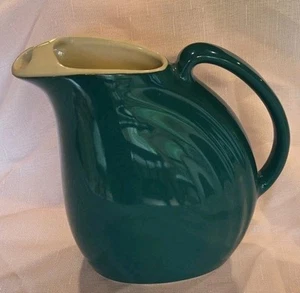Vintage USA Art Deco HALL Pottery Nora Teal Refridgerator Water Pitcher - Picture 1 of 13