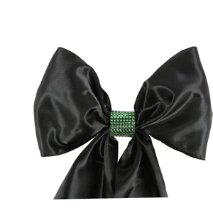 100 Green Rhinestone Bow Covers - 8 Row - wedding chair sash reusable - Picture 1 of 5